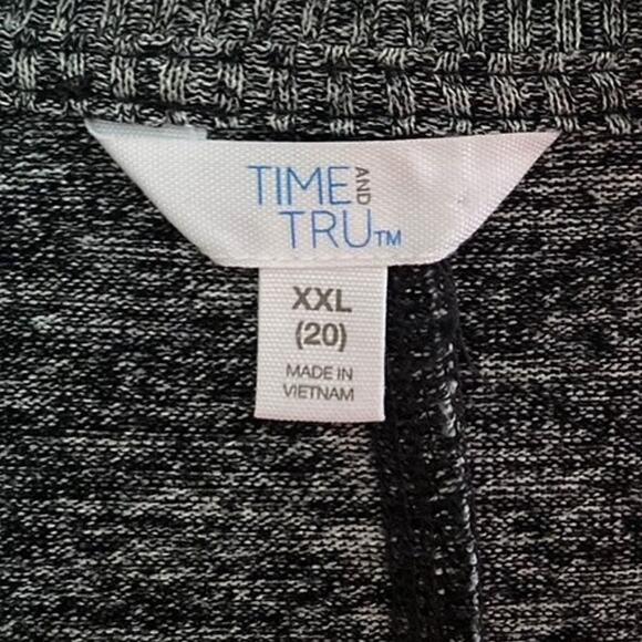 TIME & TRU Hacci Pullover Black & Gray Casual Long Sleeve Top ~ Women's Size XXL - Picture 8 of 8